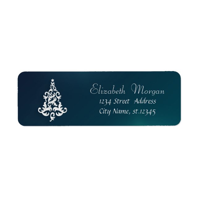 Etiqueta Feriado Verde da Árvore de Natal Branco,Natal (Frente)