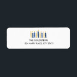 Etiqueta Feriados de Hanukkah Candles<br><div class="desc">Personalize o seu correio de férias com esta engraçada etiqueta de endereço de volta das velas do hanukkah. Você pode encontrar itens de coordenação adicionais na nossa coleção " Happy Hanukkah Candles".</div>
