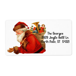 Etiqueta Feriados de Natal Vintage Santa Claus Toys
