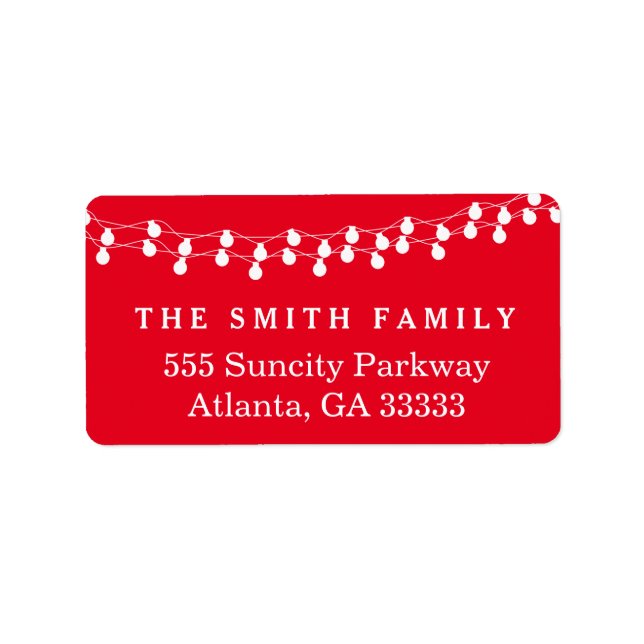 Etiqueta Feriados decorativos no Natal Vermelho (Frente)