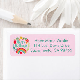 Etiqueta Feriados Felizes Arco-Íris Endereço de Devolução R