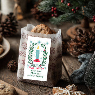 Etiqueta Feriados Felizes Velas Desenhadas Presente PERSONA