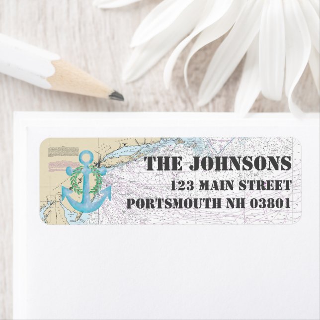 Etiqueta Feriados náuticos felizes de Nova Hampshire (Insitu)