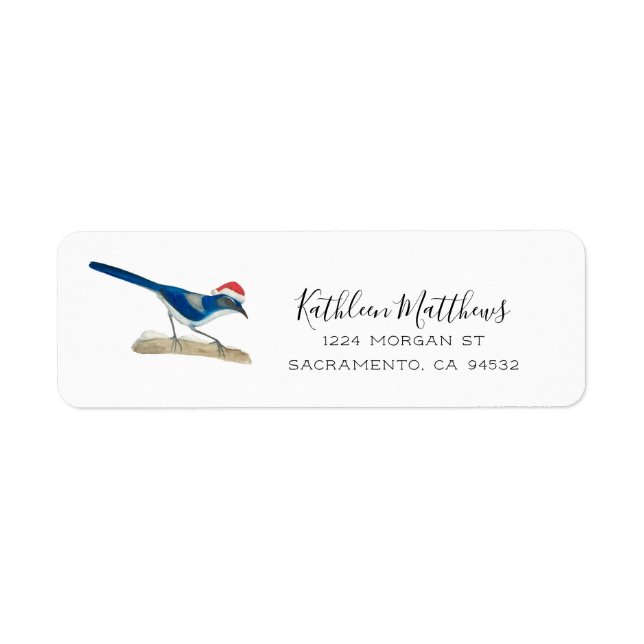 Etiqueta Feriados Scrub Jay (Frente)