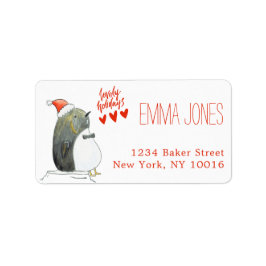 Etiqueta Férias adoráveis | Pinguim cômodo