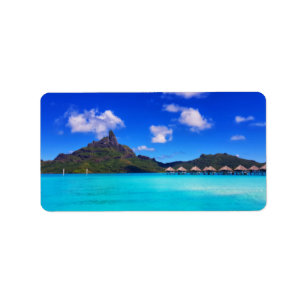 Etiqueta Férias Cênicas de Bora Bora Tropical
