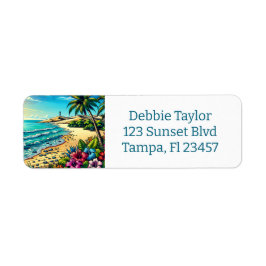 Etiqueta Férias do Oceano Tropical Aloha