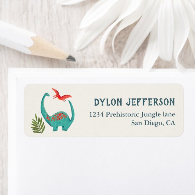 Etiqueta Festa aniversário de criança do Dinossauro (Insitu)