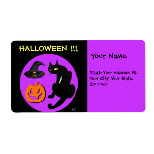 ETIQUETA FESTA BLACK CAT HALLOWEEN