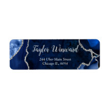 Festa de Aniversário Azul Marinho e Mármore de Ága