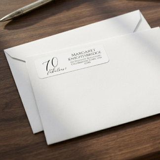 Etiqueta Festa de Aniversário de 70 anos Moderna e Fabulosa