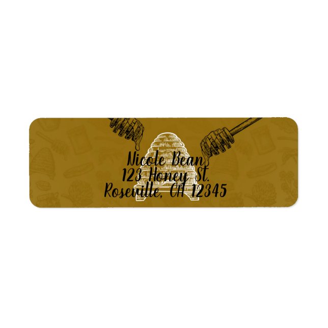 Etiqueta Festa de aniversário de Abelhas de Mel Orgânica (Frente)