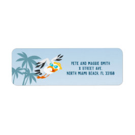 Etiqueta Festa de aniversário de bebê divertida da praia do