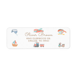 Etiqueta Festa de aniversário de Menino de Transporte de Co