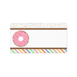 Etiqueta Festa de aniversário de Rosquinha rosa