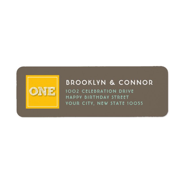 Etiqueta Festa de aniversário dos Gêmeos Um Esquema Quadrad (Frente)