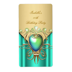Etiqueta Festa de Aniversário Elegante Verde Esmeralda Jade