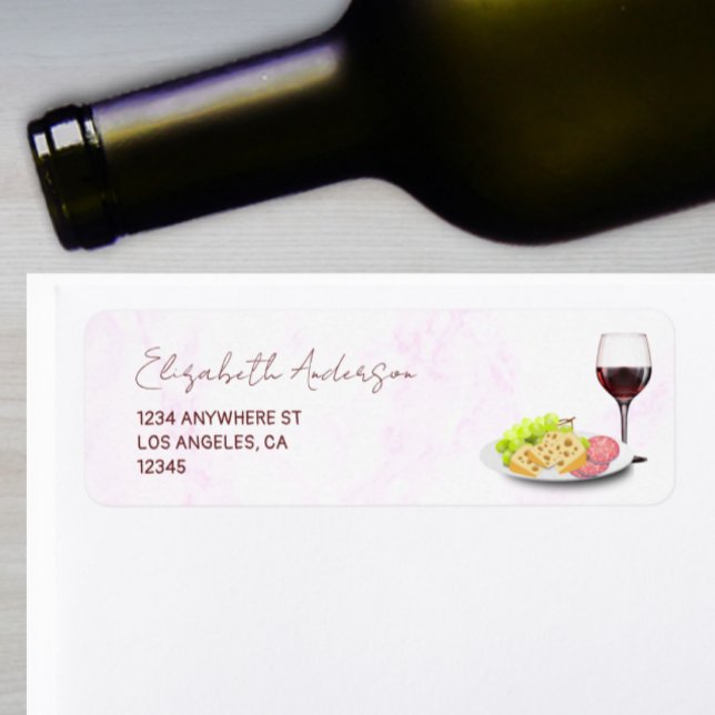 Etiqueta Festa de Compromisso com Vinho e Charcuteria (Criador carregado)