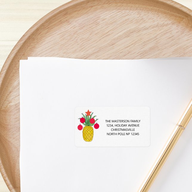 Etiqueta Festa de Férias do Abacaxi Natal (Criador carregado)