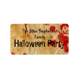 Etiqueta Festa de Halloween do Vintage Red Splatter