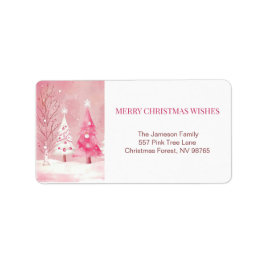 Etiqueta Festa de Natal Branco Cor-de-rosa