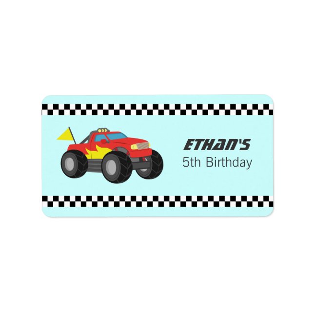 Etiqueta Festa do Monstro Vermelho da Corrida (Frente)