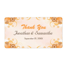 Etiqueta Festa Dourada de Ivory Peach Floral Grande Casamen