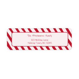 Etiqueta Festive Candy Cane Stripe Christmas Return Address