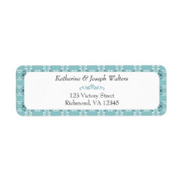 Etiqueta Festive Royal Botanical Robin's Egg Blue Address