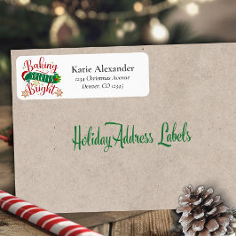 Etiqueta Festivo Baking Espíritos Brilhantes Natal