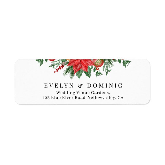 Etiqueta Festivo Greenerescência de Natal Endereço de Regre (Frente)