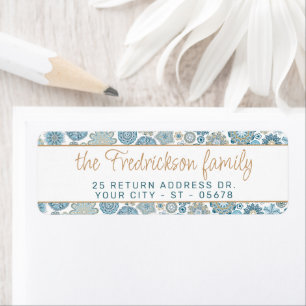 Etiqueta Festivo Quic Floral Mandala Flakes Neve Padrão