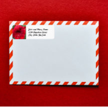 Festivo Red Amaryllis Floral Return Address