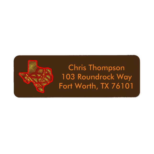 Etiqueta Fiery Texas (Frente)