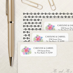 Etiqueta Fiesta Mexicana Floral Wedding Endereço