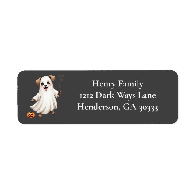 Etiqueta Filhote Fantasma Halloween Fofo (Frente)