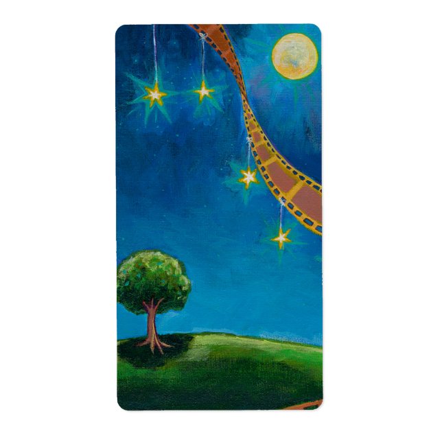 Etiqueta Filme fotográfico arte paisagem divertida pintura (Frente)