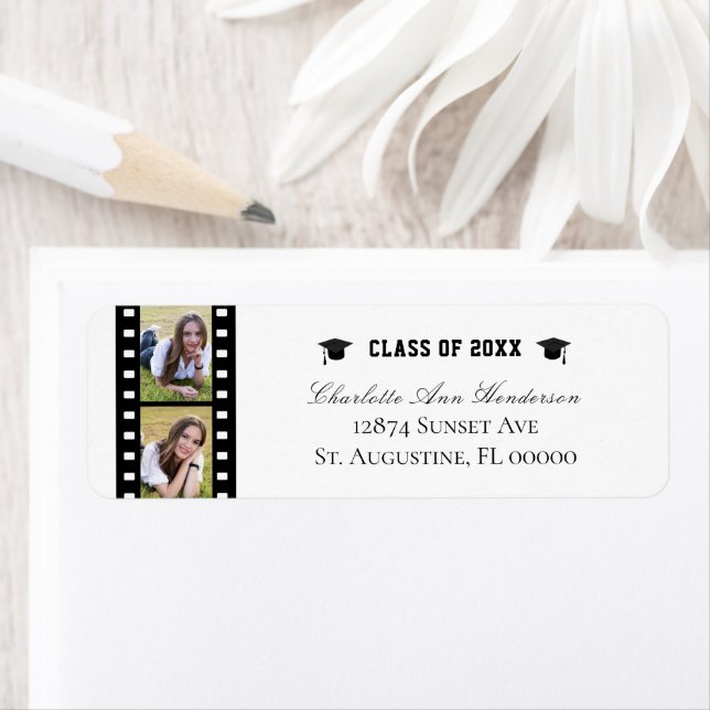Etiqueta Filmstrip Photo Collage Graduation Address (Insitu)