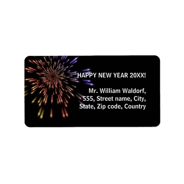 Etiqueta Fireworks Ano Novo (Frente)