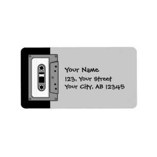 Etiqueta Fita de cassete de áudio da Cinza