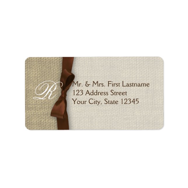 Etiqueta Fita e Burlap Brown (Frente)