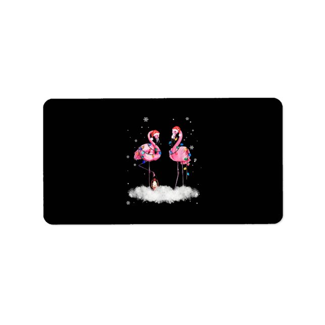 Etiqueta Flamingo, Árvore de Natal Santa Hat Light (Frente)