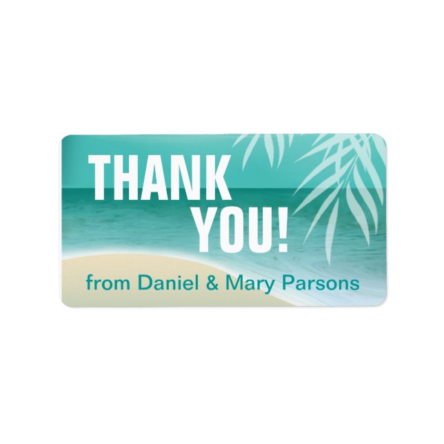 Etiqueta Flamingo Beach Obrigado | aqua (Frente)