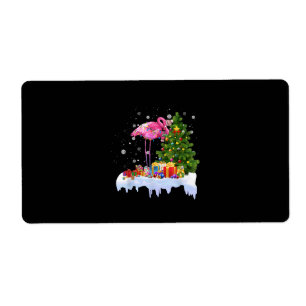 Etiqueta Flamingo Christmas Tree Lights