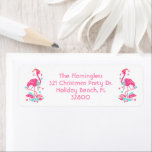 Etiqueta Flamingo Christmas Tropical Beach Flowers<br><div class="desc">Flamingo Christmas Tropical Beach Flowers de férias retornam etiquetas de endereço. Gráfico flamingo bonito com flores tropicais coloridas. Personalize o modelo de endereço e use todas as suas mensagens de cartão de Natal para espalhar boas alegrias. Perfeito para aqueles que passam as férias de Natal na Flórida ou em qualquer...</div>