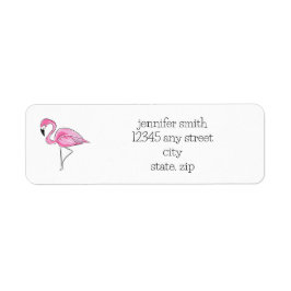 Etiqueta Flamingo Rosa Personalizado Endereço