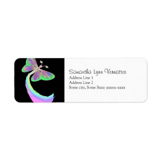 Etiqueta Flautando borboleta em preto por Mendi