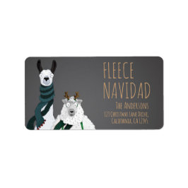 Etiqueta Fleece Navidad Chic Engraçado Quirky Llama & Ovelh