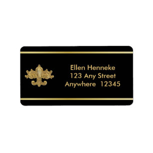 Etiqueta Fleur de Lis Antiquado Dourado