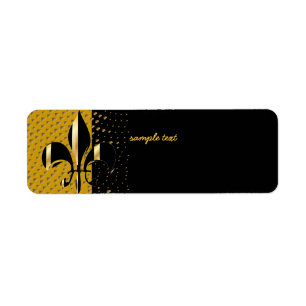 Etiqueta Fleur de lis Dourado preto
